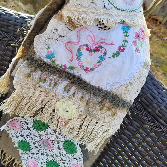 Artsy Boho Upcycled Scarf/Wrap - Picture 11 of 16